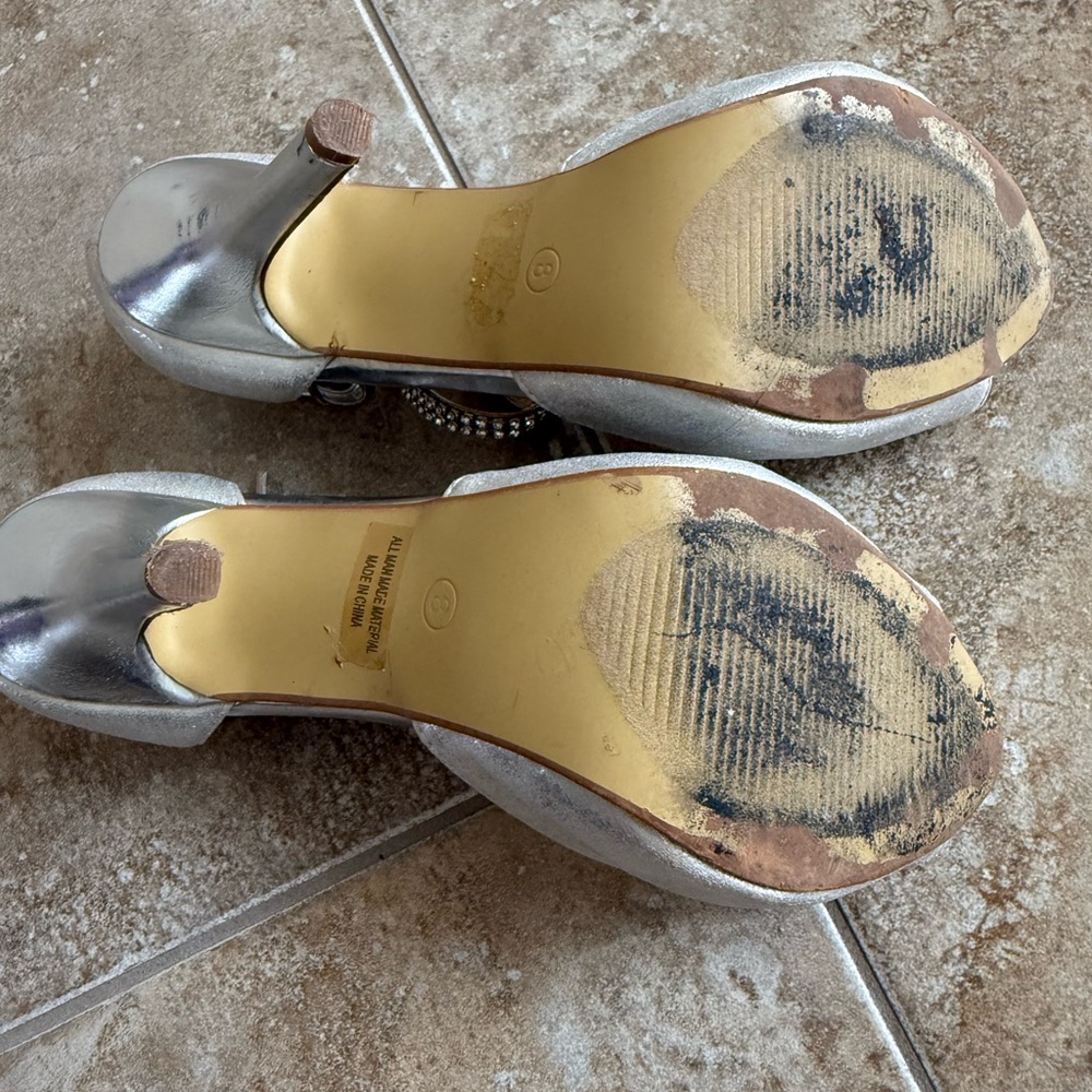 Bella Marie Silver Rhinestone Heels - Picture 10 of 13